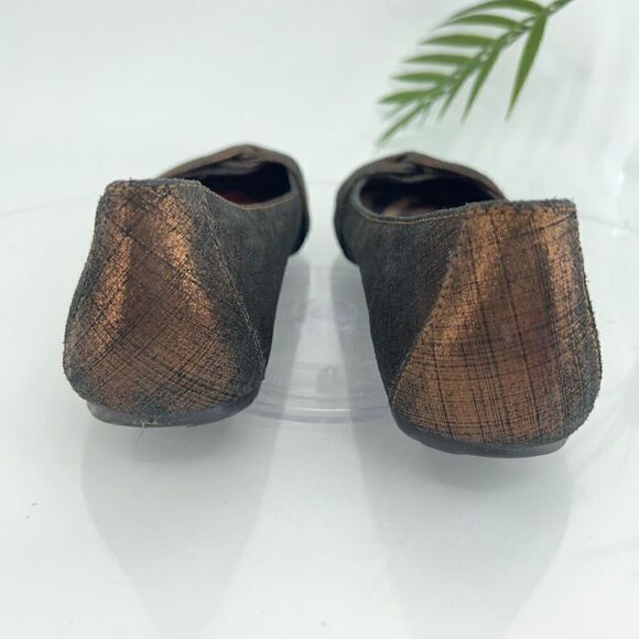 Born Women's Lilly Ballet Flat Size 9 Brown Metallic Leather Knot Bow Shoes - Picture 10 of 16